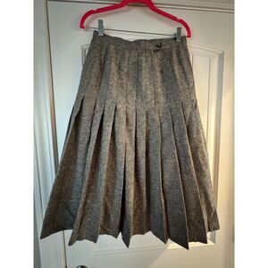 Vintage Pendleton Plaid Pleated A-line Wool Skirt USA Made Size S